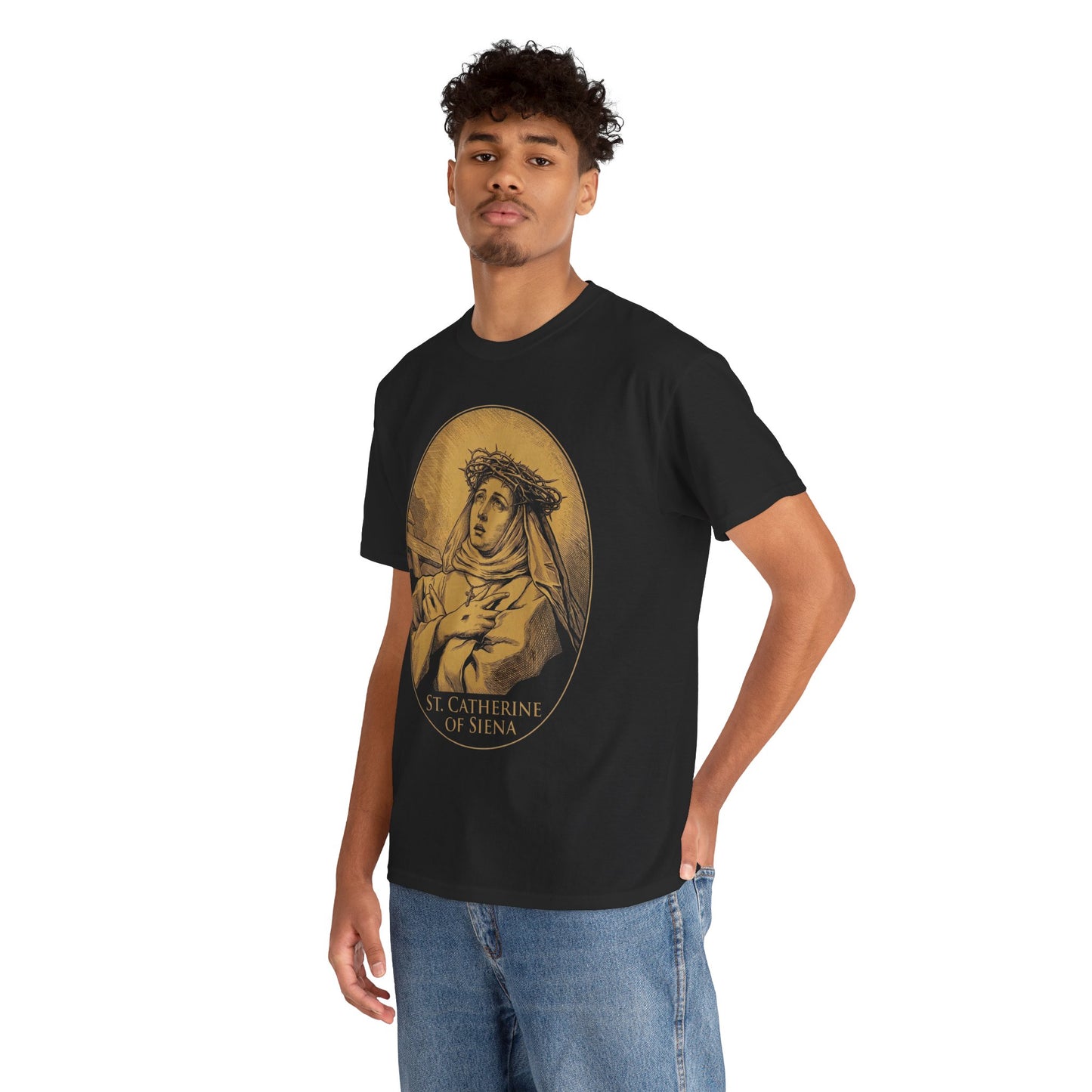 St. Catherine of Siena Tee — 'There is nothing we can desire or want that we do not find in God'