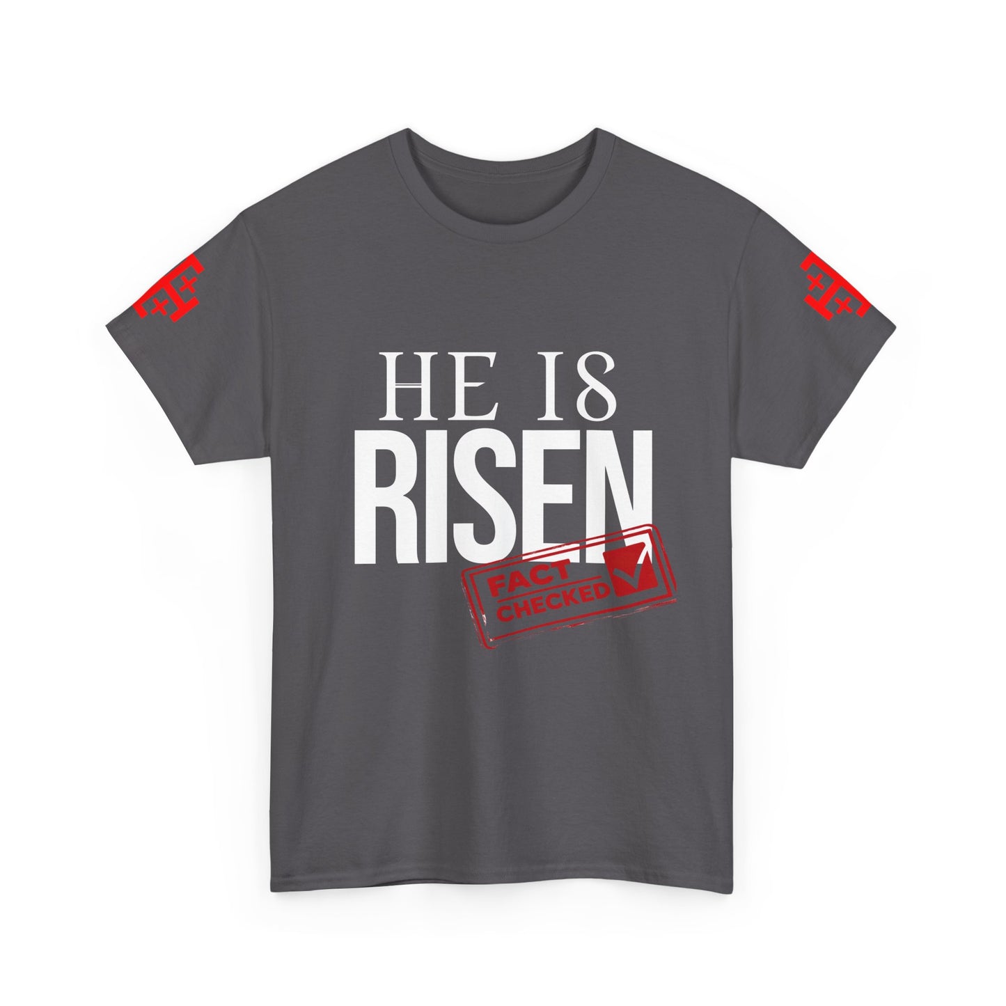 HE IS RISEN (Fact Checked) Unisex Heavy Cotton Tee