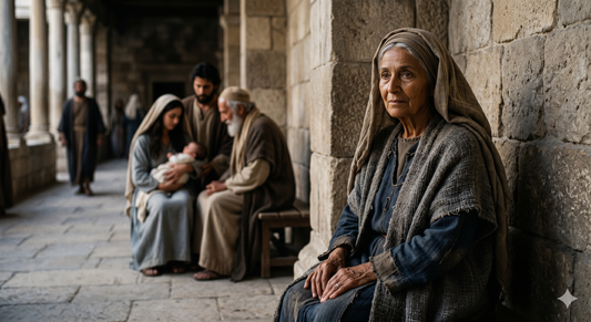The Strange Prophetess Anna, Mary, and the Baby Jesus.