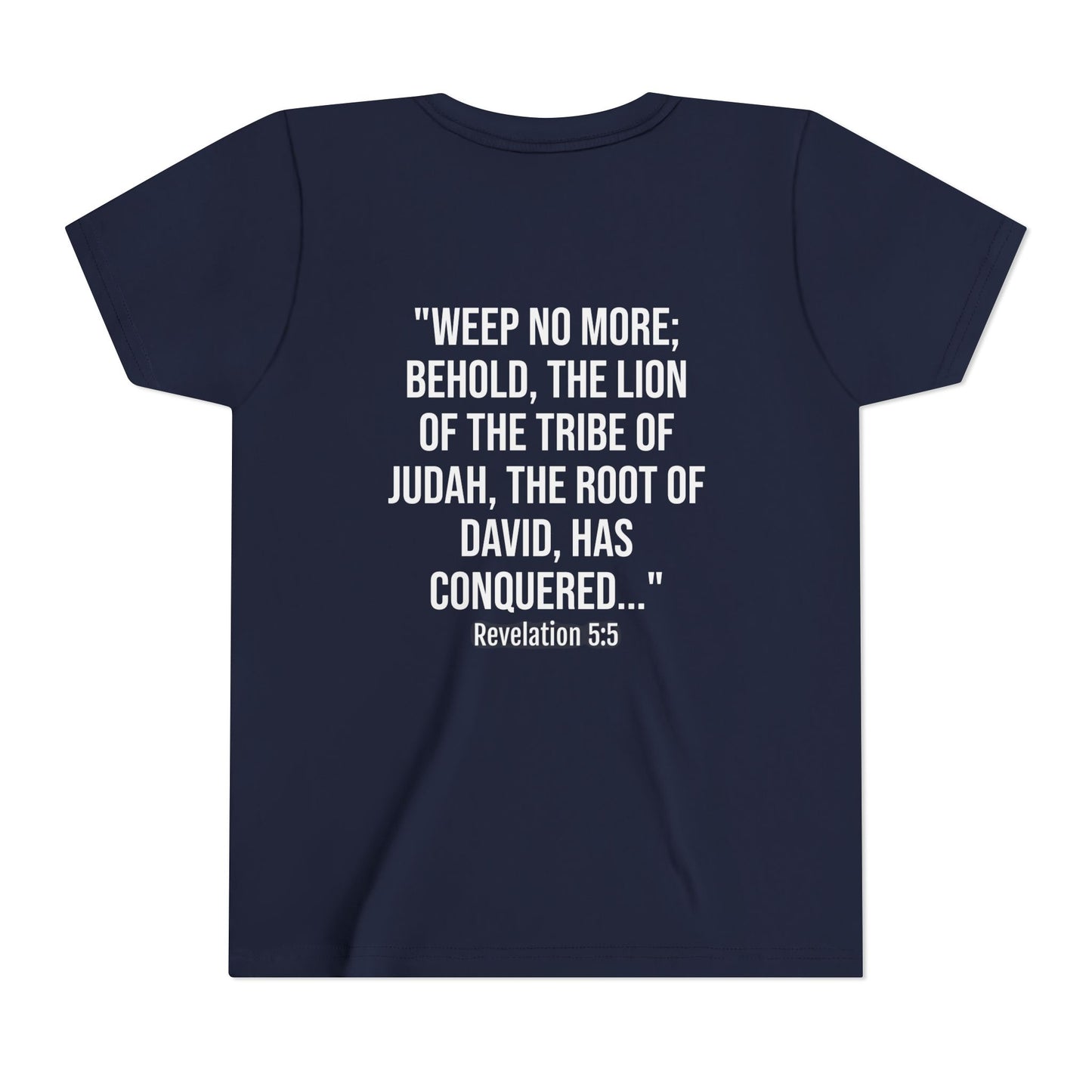 Youth Christian Lion Tee, Faith T-Shirt, Inspirational Kids Shirt, Religious Gift, Bible Verse Apparel