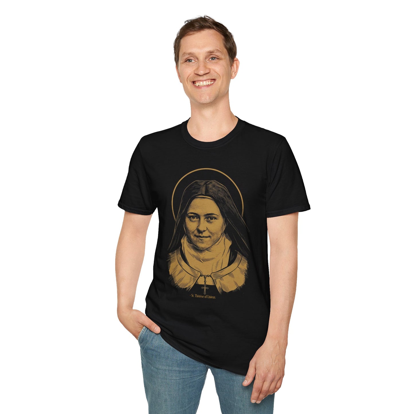 Saint Therese Portrait T‑Shirt with Inspirational Quote