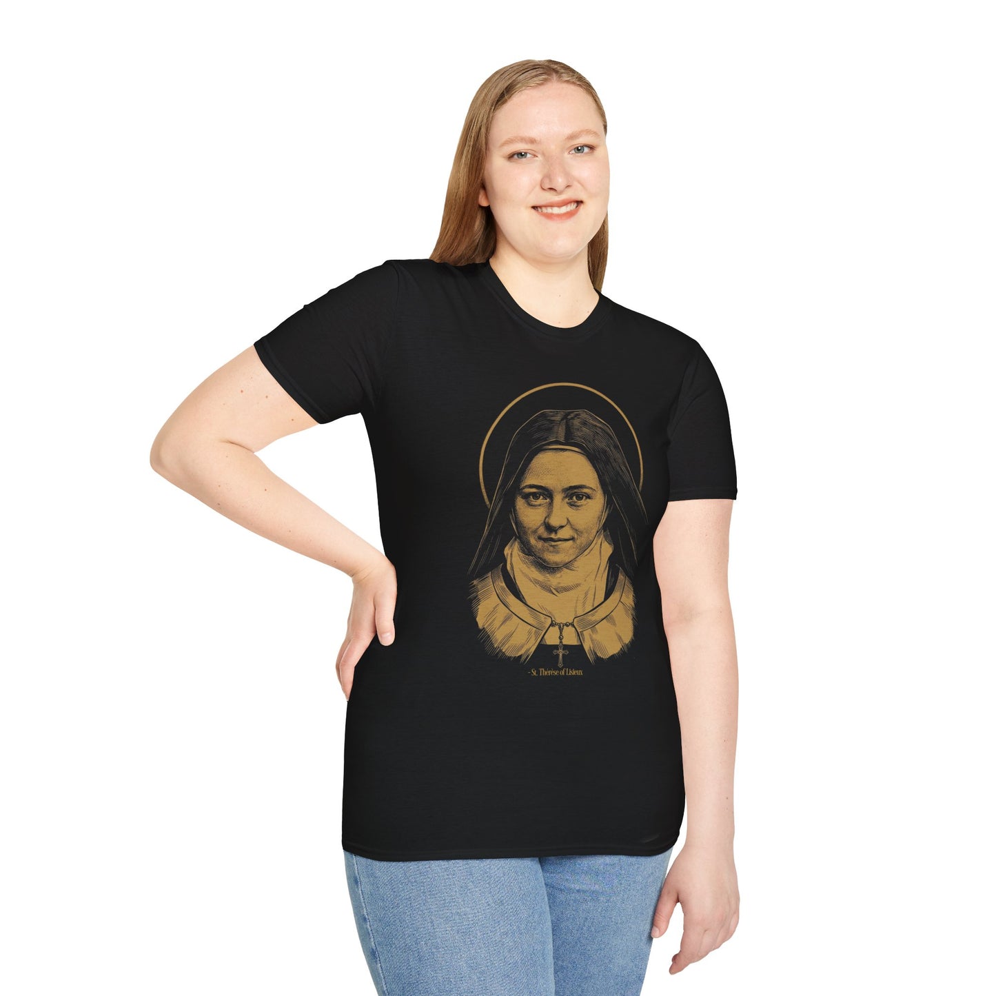 Saint Therese Portrait T‑Shirt with Inspirational Quote