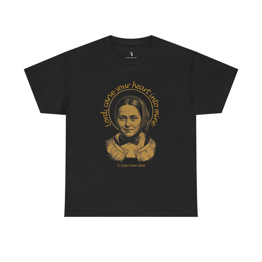 St. Frances Xavier Cabrini 'Carve Your Heart into Mine' Inspirational Catholic Tee